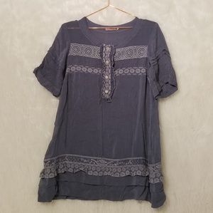 Johnny Was Blue Short Sleeve Dress